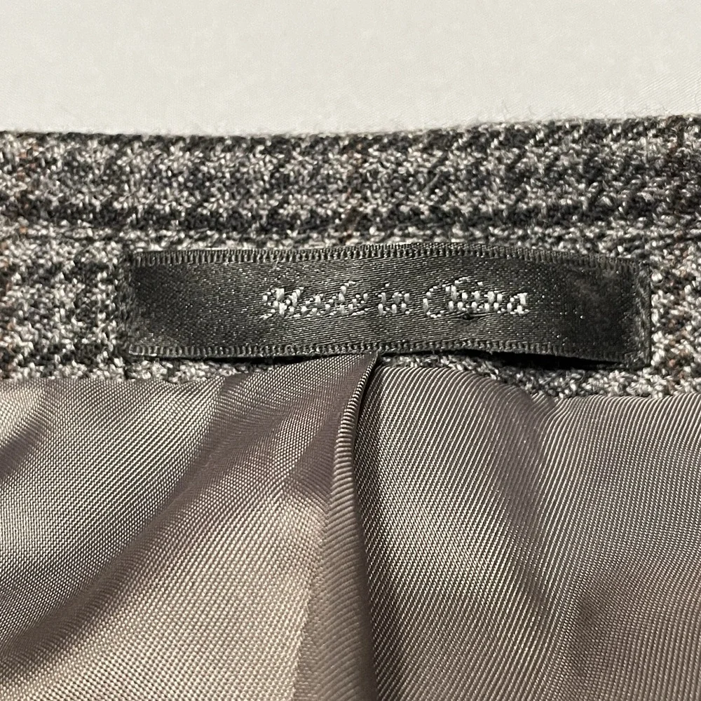 42R Chaps Ralph Lauren Mens Pure Lambswool‎ Gray Houndstooth Sport Coat